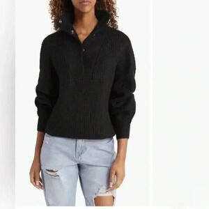 Topshop Black Stand Collar Sweater NWOT LARGE